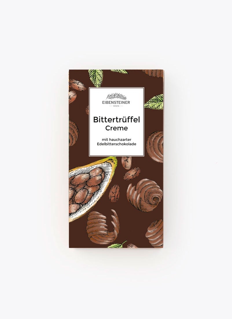 Gefüllte Schokoladetafel mit Bittertrüffelcreme - Füllung in Edelbitterschokolade