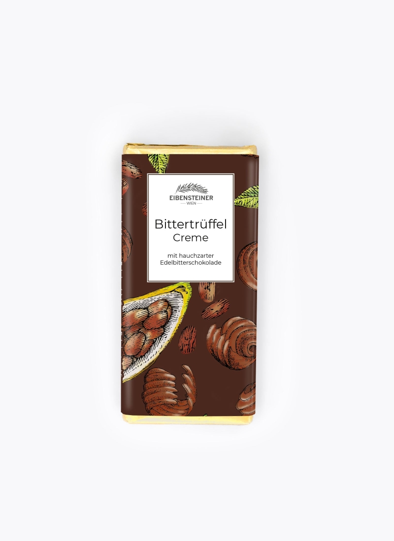 Gefüllte SchShokoladetafel mit Bittertrüffelcreme - Füllung in Edelbitterschokolade