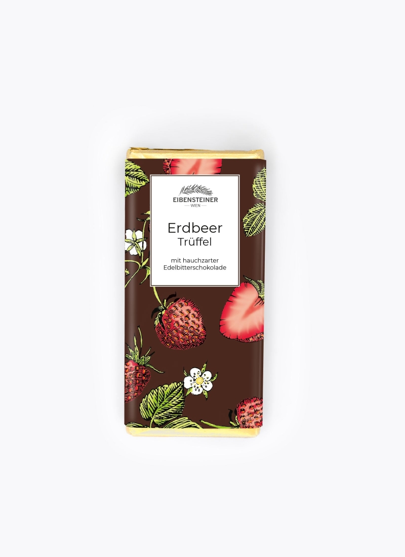 Erdbeer Trüffel (in Zartbitterschokolade 70 % getunkt)